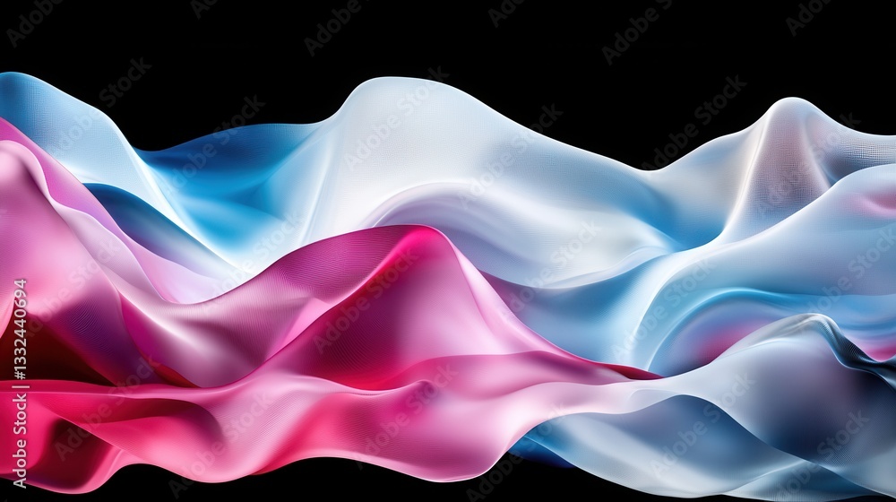 Poster an abstract digital landscape featuring a vibrant swirling data wave connecting an interconnected ne