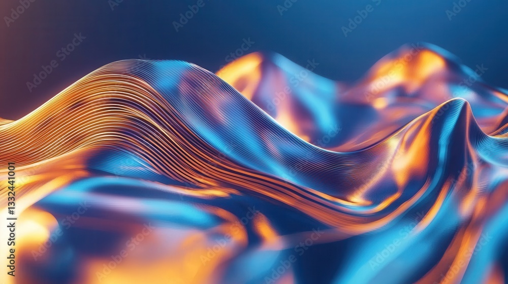 Poster a captivating abstract design featuring vibrant undulating waves of color and light evoking a sense 