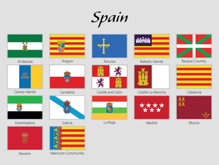 Flags of Spanish Autonomous Communities with Names
