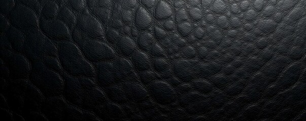 Classic black leather texture with subtle grain and glossy finish, design, seamless, modern