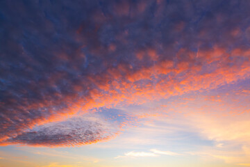 Clouds and evening sky,Beautiful sky background - Sunset Sunrise sky with light clouds and real sun,Beautiful dramatic scenic sunset sky background
