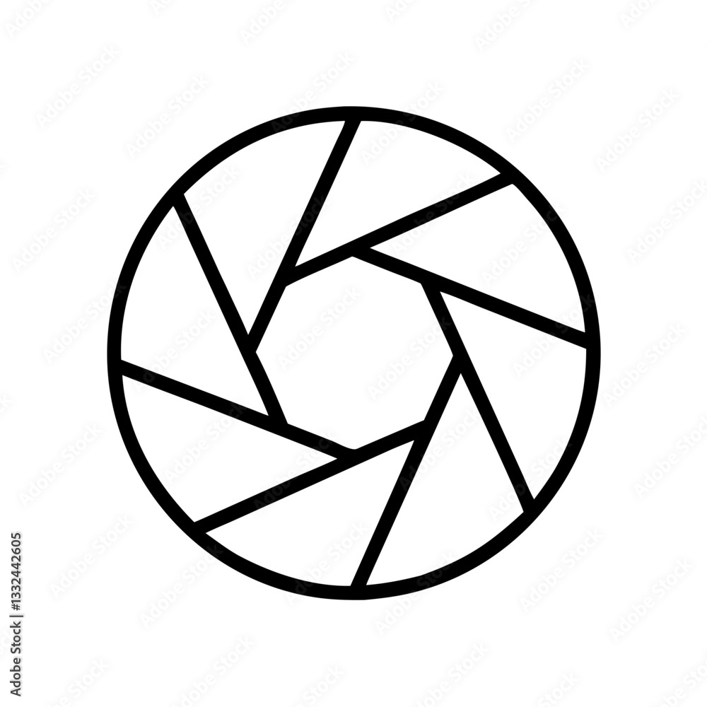 Poster simple black vector icon of a shutter button