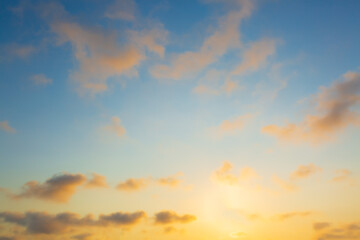 Morning cloud and sky background,Panorama sunset sky and cloud background,Exotic sunset and soft pink clouds of pastel tones. Scenic image of textured sky. Perfect summertime wallpaper. 