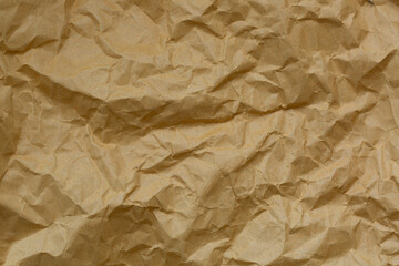 Obraz premium Macro brown crumpled paper background,Recycled brown paper background in close up