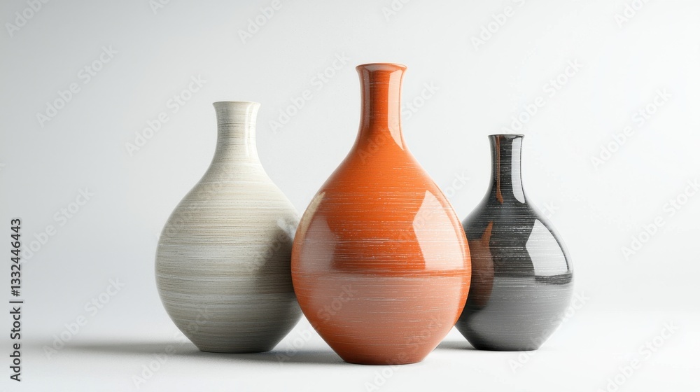 Poster elegant minimalist vases displaying modern art style and design