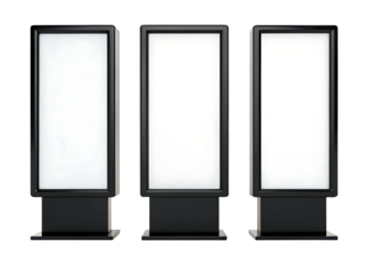 Three blank vertical billboards, ready for your design.