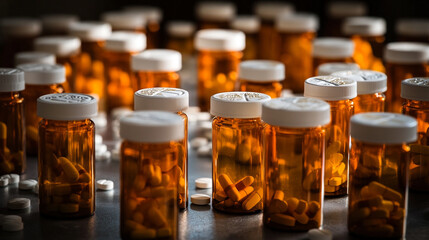 several bottles of prescription tablet on the table