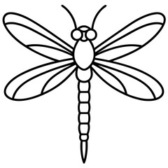 Elegant Sea Dragonfly Vector Sketch
