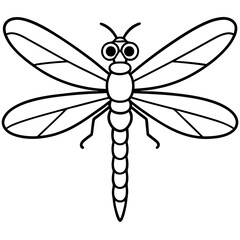 Elegant Sea Dragonfly Vector Sketch