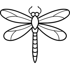 Elegant Sea Dragonfly Vector Sketch