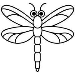 Elegant Sea Dragonfly Vector Sketch