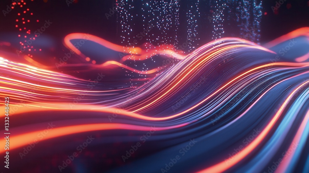 Poster captivating and dynamic abstract visualization showcasing the fluid motion and vibrant colors of sou