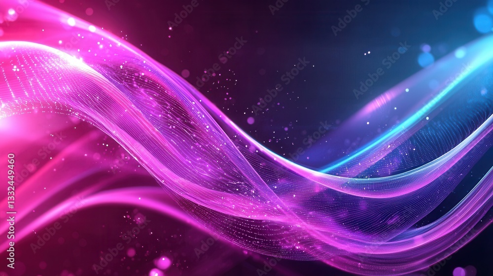 Poster vibrant swirling waves of energy and data flow through an intricate global neural network visualizin