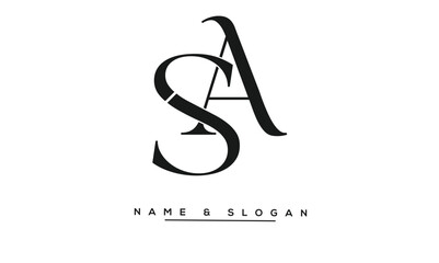 Obraz premium SA, AS Abstract Letters Logo Monogram