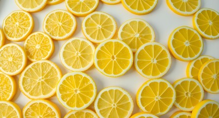 Obraz premium Radiant Rows of Refreshing Lemon Slices.