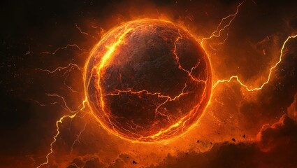 Fiery Inferno: A Molten Planet's Wrath
