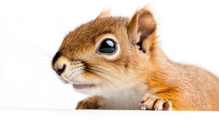 Obraz premium Close-up of a curious brown squirrel.