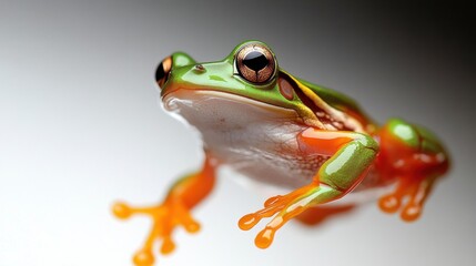 Obraz premium Close-up of a vibrant tropical frog.