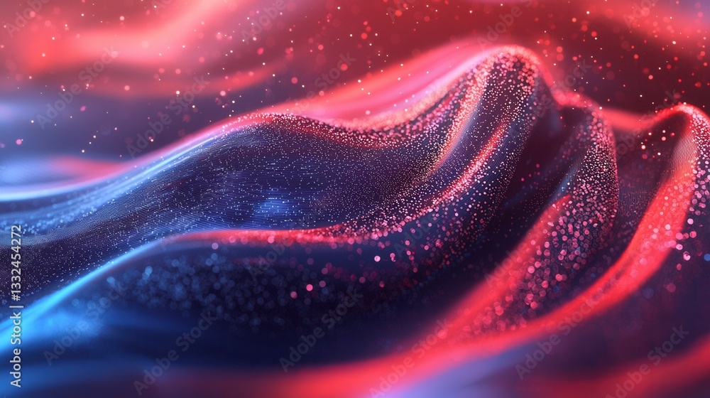 Aufkleber vibrant dynamic lines of glowing neon energy flow and undulate across a surreal ethereal background
