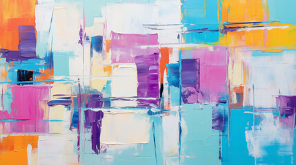 Vibrant abstract painting with bold colors and dynamic shapes enhancing artistic expression