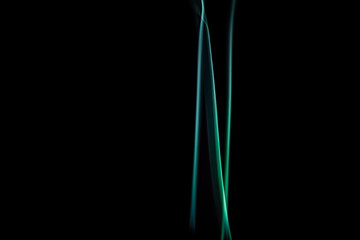 Abstract light trails created by glowing lines on a black background showcasing vibrant hues and a sense of movement in an imaginative art display