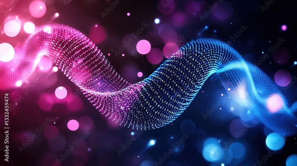 Poster vibrant luminous wave like lines flow and pulse with a high speed futuristic energy against a dark s