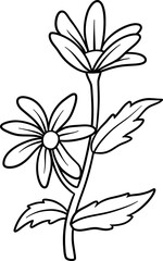 Obraz premium Minimalist Simple Cute Flower Outline