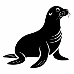 Elegant Sea Lion Silhouette Graphic