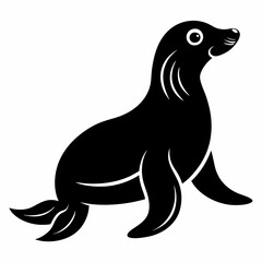 Obraz premium Elegant Sea Lion Silhouette Graphic