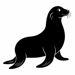 Elegant Sea Lion Silhouette Graphic