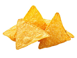 Isolated pile of tortilla chips