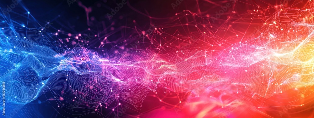 Poster abstract colorful wave pattern with light effects and texture