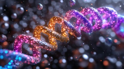 Colorful DNA helix in 3D