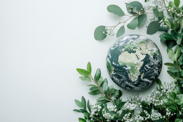 Earth day concept on white background