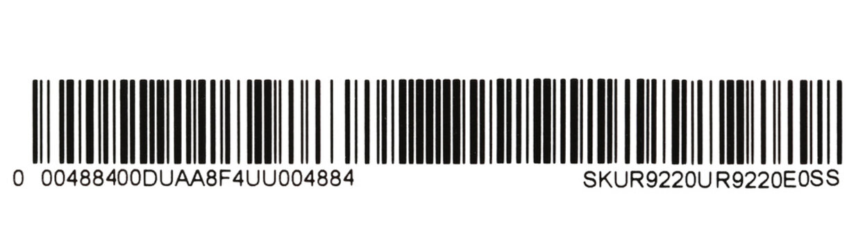Black barcode, tag for products, bar code icon isolated on white background, with clipping path	