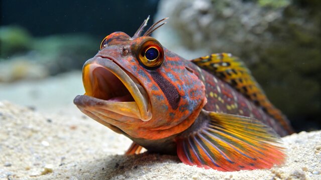 Sarcastic Fringehead Open Mouth