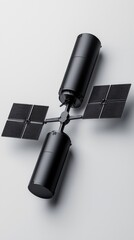 Fototapeta premium Modern Satellite Design with Solar Panels and Sleek Cylindrical Components