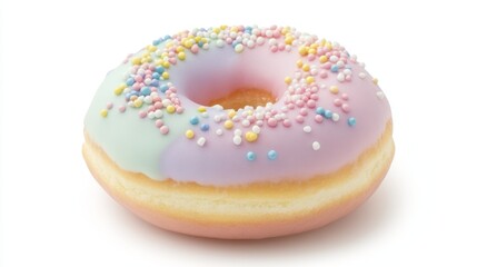 Decorating colorful donut bakery food photography bright environment close-up pastel icing and nonpareils