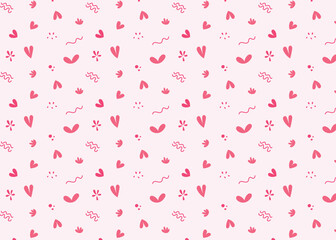 seamless pattern with pink hearts