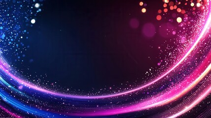 Obraz premium Colorful abstract background with glowing pink and blue curved lines swirling particles and a sense of high speed digital energy and movement