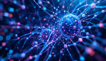 abstract blue background with sparkles. Ai generated image