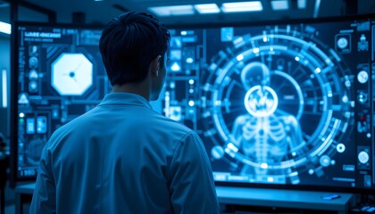 A Doctor using AI for medical diagnosis. Ai generated image
