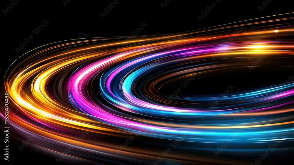 Aufkleber vibrant high speed trails of luminous colorful waves and lines in a dynamic abstract digital