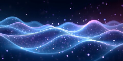 Abstract Neon Light Waves: Flowing Particles and Radiant Energy