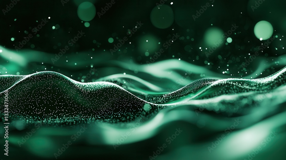 Poster abstract luminous waves of neon energy flowing in a dynamic futuristic digital design