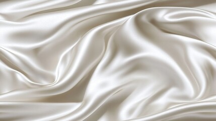 Obraz premium Flowing white silk fabric texture studio textile photography soft lighting close-up elegance and luxury in design