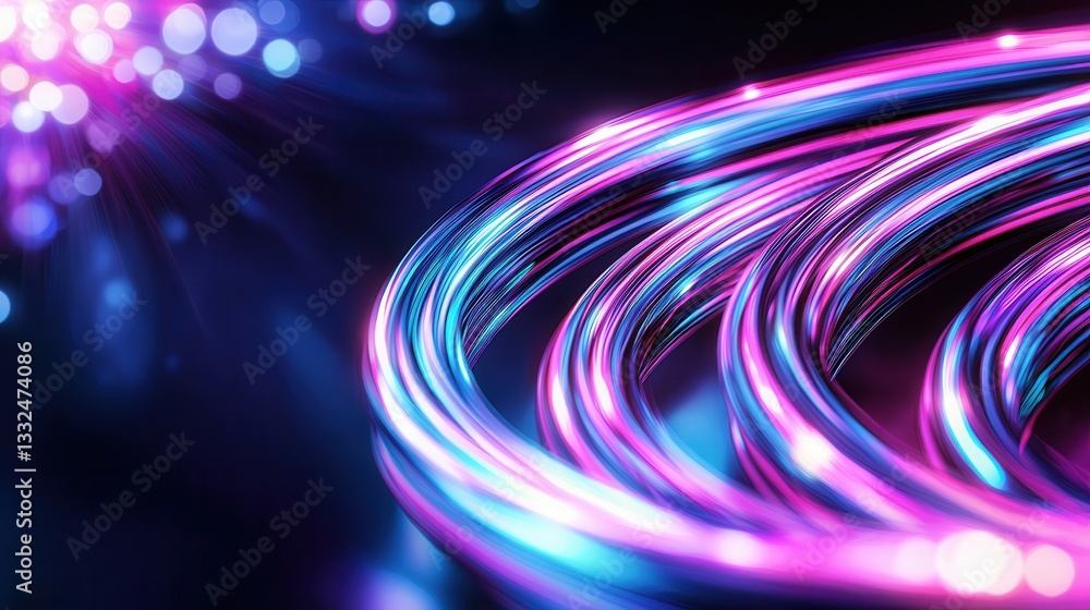 Aufkleber vibrant and dynamic image featuring high speed neon wave lines with a glowing mesmerizing energy