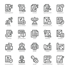 Digital Contract Icon pack for your website, mobile, presentation, and logo design. Digital Contract Icon outline design. Vector graphics illustration and editable stroke.