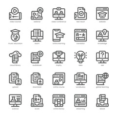 Learning Application Icon pack for your website, mobile, presentation, and logo design. Learning Application Icon outline design. Vector graphics illustration and editable stroke.