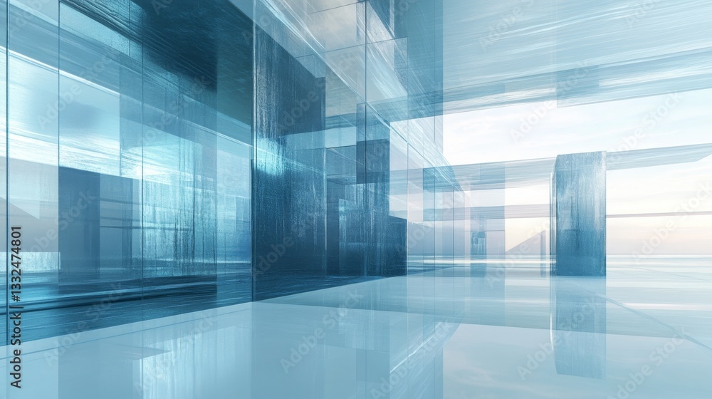 Poster building business concepts abstract scene virtual environment dynamic viewpoint innovation